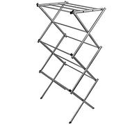 Home Vida Accordion Drying Rack 3-Tier X-Frame Clothes Airer with Foldable Metal Design, Indoor/Outdoor Use, Silver
