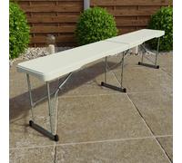 Home Vida Folding Bench 6ft Indoor Outdoor 440 x 1800 x 280 mm Home Discount White One Size