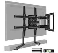 HOME VISION Full Motion TV Mount with Soundbar Bracket, 32-85" TVs, 132 lbs