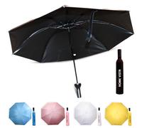 Home Vista Black Umbrella, Slim Bottle Packing Windproof Travel Umbrella - Compact Automatic Folding Umbrellas for Rain, 8 Ribs Wind Resistant Small Portable Handbag Umbrellas for Single Hand Use