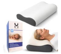 Home Vista Memory Foam Pillow for Neck and Shoulder Pain, Neck Support Ergonomic Pillow, Orthopedic Pillow, Ideal for Side Stomach and Back Sleepers 60x40 cm (Blue & White)
