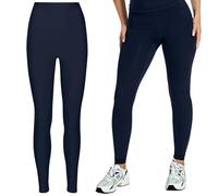Home Vista Women's Gym Leggings Blue - Max. Stretch 34" High Waisted Sports-Yoga-Running Leggings for Women UK, Soft & Stretchy Squat Proof Tummy Control Workout Pants