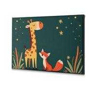 Home Wall Decor A Giraffe And A Fox Under A Starry Sky. Canvas Decorative Picture Home Wall Decor Picture Hanging Kit(40x60cm)