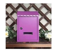 Home Wall Mounted Mailbox Locked Corporate Suggestion Box Multi-Functional Employee Feedback Box Metal Material Suitable for Home Office Factory(Purple)