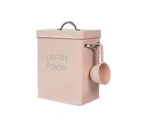 Home Washing Powder Storage with Washing Powder Scoop,Ins Style,About 4L,Metal, (Cyan/Shrimp/Pink)