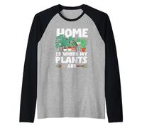 Home Where My Plants are Plant Lover Gardener Raglan Baseball Tee