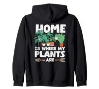 Home Where My Plants Are Plant Lover Gardener Zip Hoodie