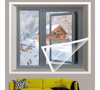 Home Window Insulation Kit Weatherproofing Transparent EVA Plastic Custom Size Winter Frost Warm Curtains for Windshield Cold Protection Windproof for Windows Kitchen