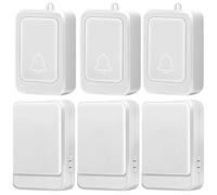 Home Wireless Doorbells 3 Pcs, Battery Operated, Seniors and Patients Emergency Alert System, 7 Color Flash Alerts Extra Loud Bell