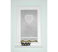 HOME WOHNIDEEN 54517 Corazon Batiste Window/Door Hanging with Crochet Border and Drawstring, White, Dimensions (H x W): 100 x 60 cm