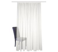 HOME WOHNIDEEN Fertigstore Sablio Plain Pleated Tape, White or Wool White, Various Sizes, Colour: Wool White, Size: 245 x 300 cm