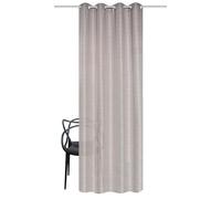 HOME WOHNIDEEN Giuseppe Eyelet Curtain, 245 x 140 cm, Semi-Transparent, Natural Fabric, Colour: Brown, Size: 245 x 140 cm, Quantity: 1 x