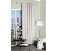 HOME WOHNIDEEN Minas Curtain Made of Jacquard with 3D Look, 245 x 140 cm, Opaque, Colour: Beige, Size: 245 x 140 cm, Quantity: 1