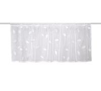 HOME WOHNIDEEN Shary Net Curtain, 45 x 145 cm, Transparent Voile, Colour: White, Size: 45 x 145 cm, Quantity: 1 x