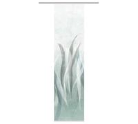 HOME WOHNIDEEN SIRALIO Sliding Curtain in Silk Look, Waves Digital Print, 245 x 60 cm, with Accessories, Colour: Sage, Size: 245 x 60 cm, Quantity: 1