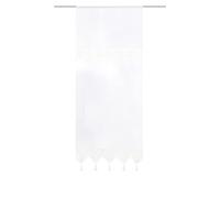 HOME WOHNIDEEN Toni 54202 Window Decoration/Door Hanging with Crochet Insert and Tassels, White, Dimensions: 175 x 90 cm