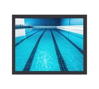 Home Wood Framework, Blue Swimming Pool Print Elegant Wooden Picture Frame Home Decor Frame Photo Display Frame Modern Wall Art