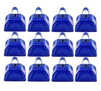 HOME-X Set of 12 Cowbells, Sporting Event Bells, Cheering Bells, Party Noise Makers, School, Reception Desk, Counter Bell, Blue, 3” L x 2 3/8” W x 3” H