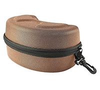 HOME-X Sport Goggles Case, Safety Glasses Case, Zippered Hard-Shell Glasses Case, 8" L x 4 ¾” W x 4" H, Blue, Brown, Large