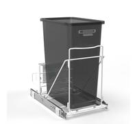 Home Zone Living Pull Out Under Sink Trash Can Frame for Kitchen Cabinet, Adjustbale to Fit Different Wastebaskets, Included Removable Storage Shelf, Trash Bin NOT Included
