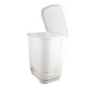 Home33 Accessories Small Plastic Tontarelli White Pedal Bin 8 Litre