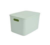Homéa, Box with Lid Plastic 15.5L 35X25Xh.21.5Cm Sage