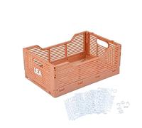 Homéa Foldable and stackable crate, size L (40 x 30 x 17 cm), clay colour