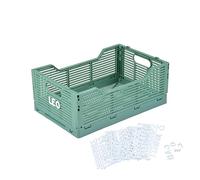 Homéa Foldable and stackable crate, size L (40 x 30 x 17 cm), Sage