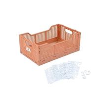 Homéa, Foldable crate size M 30 x 20 x h, 11.5 cm stackable clay, clay
