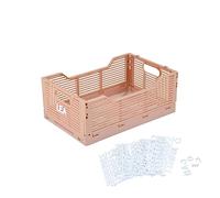 Homéa, Foldable Crate Size M 30 x 20 x H 11.5 cm Stackable Pink