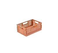 Homéa, Foldable Crate Size S 21 x 14.5 x 8 cm Stackable Clay