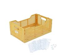 Homéa Folding and stackable crate, size L (40 x 30 x 17 cm), ochre