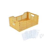 Homéa Folding and stackable crate, size M (30 x 20 x 11 cm), ochre
