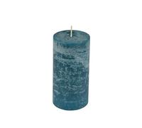 Homéa, Pillar Candle D6.8 x H10 cm Rustic Peacock Blue