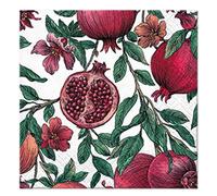 Homéa, Set of 20 Paper Napkins 3 Ply 33 x 33 cm Pomegranates
