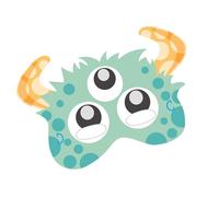 Homéa, Set of 6 Cardboard Masks with Moving Eye H17.5cm Monsters