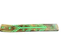 HomeAdorable Incense Stand Wooden Ash Catcher with Brass Stars Incense Stick Holder (Green)