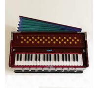 HomeAdri Harmonium Musical Instrument, 9 Stops, 3 1/2 Octave, Double Reed, Coupler, Dark Mahogany, Standard, Book, Padded Bag, A440 Tuned, Indian Sangeeta Harmonium (PDI-43)