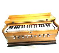 HomeAdri Musicals Harmonium 9 Stops, 3 1/2 Octave, Double Reed, Clutch, Natural Color, Standard, Beech, Padded Bag, A440 Tuned, Indian Musical Instrument