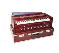 HomeAdri Musicals Wooden Portable Folding 3.5 Octave 9 Stopper Harmonium With Coupler (Rosewood)