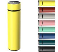 Homealexa 500ml Coffee Cups Travel Mugs, Water Bottle Vacuum Insulating Cup 304 Stainless Steel, Touch Screen Temperature Gauge, Smart Mug for Heat and Cold (Yellwo)