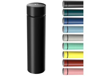 Homealexa 500ml Coffee Cups Travel Mugs, Water Bottle Vacuum Insulating Cup 304 Stainless Steel, Touch Screen Temperature Gauge, Smart Mug for Heat and Cold (A-Black)