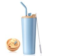 Homealexa 710ml Stainless Steel Vacuum Insulated Travel Mug with Lid & Straw - Hot & Cold Coffee/Tea Bottle