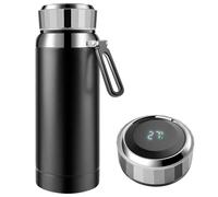 Homealexa 800ml Coffee Cups Travel Mugs, Water Bottle Vacuum Insulating Cup 304 Stainless Steel, Touch Screen Temperature Gauge, Smart Mug for Heat and Cold Black