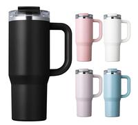 Homealexa Insulated Tumbler 900ml/30oz 304 Stainless Steel, Double Wall Vacuum Design with Leak-Proof Lid and Straw, Perfect for Cold & Iced Beverages Black
