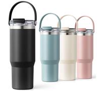 Homealexa Insulated Tumbler 900ml/30oz 304 Stainless Steel, Double Wall Vacuum Design with Leak-Proof Lid and Straw, Perfect for Cold & Iced Beverages Black