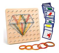 Homealexa Montessori Toys - Wooden Geometric Shapes Baby Geometry Board Set, Developing Imagination and Geometric Shapes for Baby Learning Tool, Excellent Motor Skills Development