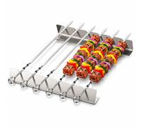 Homealexa Stainless Steel BBQ Skewers Set, 6 Pack 40.5 cm / big size, Silver
