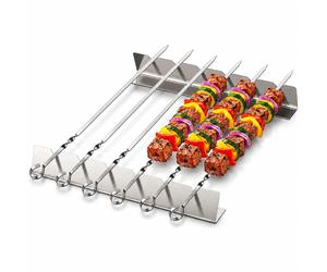 Homealexa Stainless Steel BBQ Skewers Set, 6 Pack 40.5 cm / big size, Silver