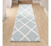 homeart Area Rug - Super Soft Geometric Shaggy Rugs For The Living Rooms, Bedrooms And Kitchen - Modern, Easy To Clean Carpet(Diamond Duckegg Ivory - 80x300 cm)